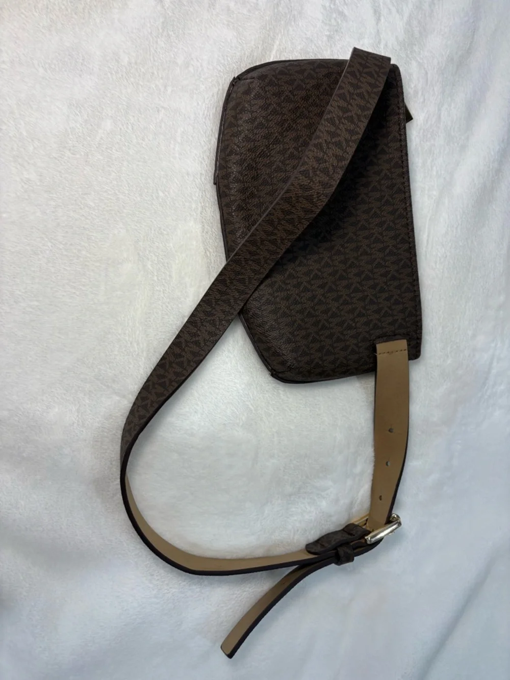 Michael Kors Brown and Black MK Logo Belt Bag